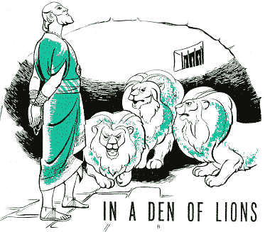 Daniel unharmed in the lions’ den