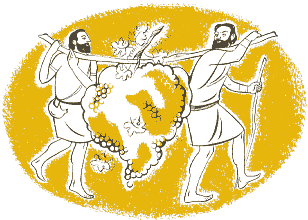 two Israelites return from Canaan with a cluster of grapes